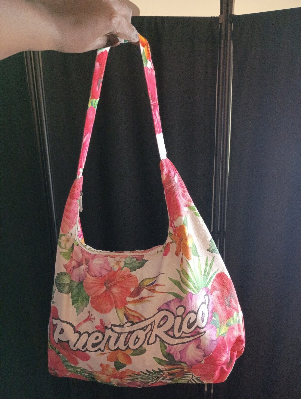 Puerto Rico Canvas White Floral tote Bag